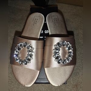 Shu Shop Dionne Jewelled Sandal Slide Champagne Size 7